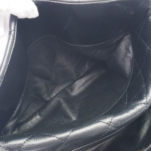 Authentic CHANEL CC Logo Caviar Quilted Duffle Travel Bag Boston Bag Bowler - Picture 4 of 12